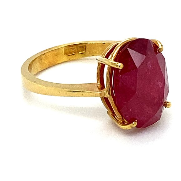 GIA Certified Ruby 7.15ct Solid 22K Gold Ring - Picture 4 of 10